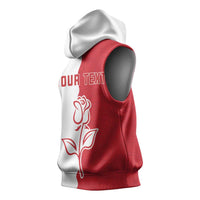 Personalized Rugby England Sleeveless Hoodie Red Rose Champions