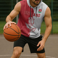 Personalized Rugby England Sleeveless Hoodie Red Rose Champions