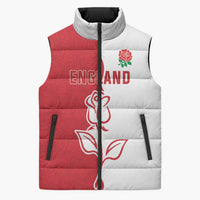 Personalized Rugby England Sleeveless Puffer Jacket Red Rose Champions