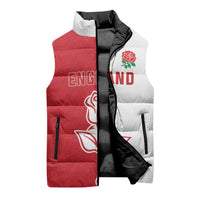 Personalized Rugby England Sleeveless Puffer Jacket Red Rose Champions