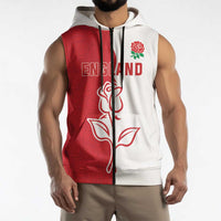 Personalized Rugby England Sleeveless Zip Hoodie Red Rose Champions