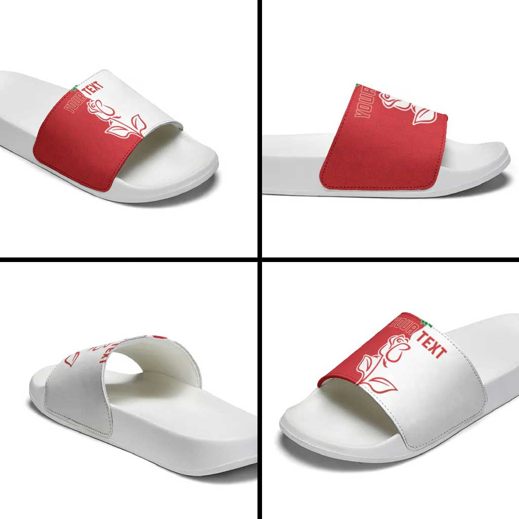 Personalized Rugby England Slide Sandals Red Rose Champions
