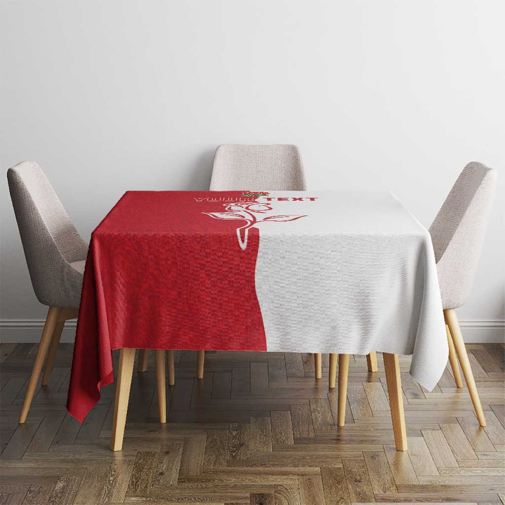 Personalized Rugby England Tablecloth Red Rose Champions