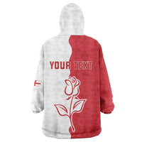 Personalized Rugby England Wearable Blanket Hoodie Red Rose Champions