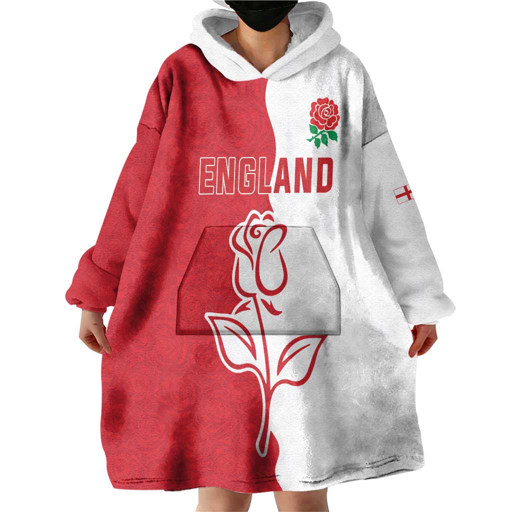 Personalized Rugby England Wearable Blanket Hoodie Red Rose Champions