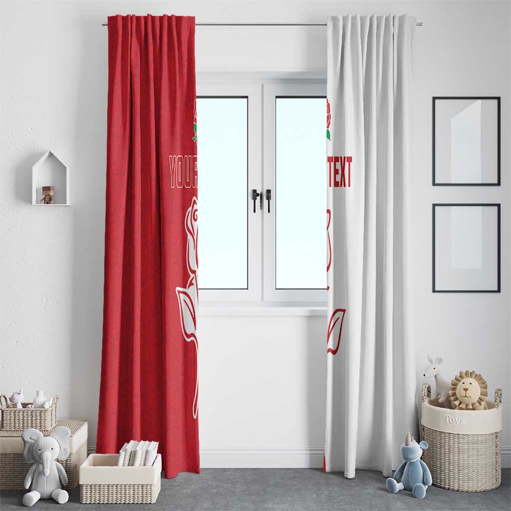 Personalized Rugby England Window Curtain Red Rose Champions