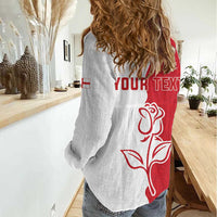 Personalized Rugby England Women Casual Shirt Red Rose Champions