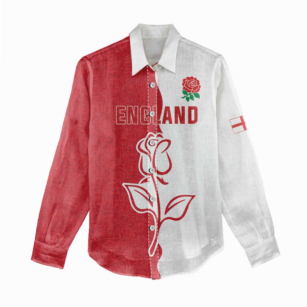 Personalized Rugby England Women Casual Shirt Red Rose Champions
