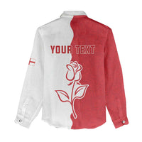 Personalized Rugby England Women Casual Shirt Red Rose Champions