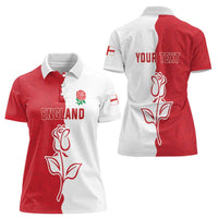 Personalized Rugby England Women Polo Shirt Red Rose Champions