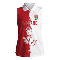 Personalized Rugby England Women Sleeveless Polo Shirt Red Rose Champions