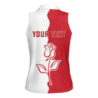 Personalized Rugby England Women Sleeveless Polo Shirt Red Rose Champions