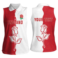 Personalized Rugby England Women Sleeveless Polo Shirt Red Rose Champions