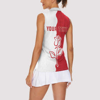 Personalized Rugby England Women Sleeveless Polo Shirt Red Rose Champions