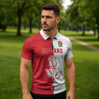 Personalized Rugby England Zipper Polo Shirt Red Rose Champions