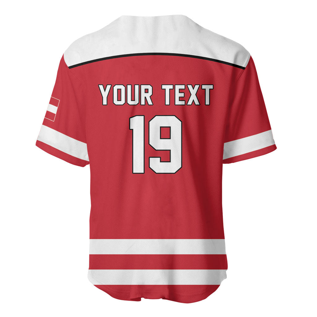 Austria Ice Hockey Custom Baseball Jersey Austrian Eagle Shield Red Version