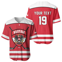 Austria Ice Hockey Custom Baseball Jersey Austrian Eagle Shield Red Version