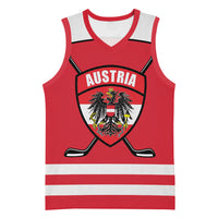 Austria Ice Hockey Custom Basketball Jersey Austrian Eagle Shield Red Version