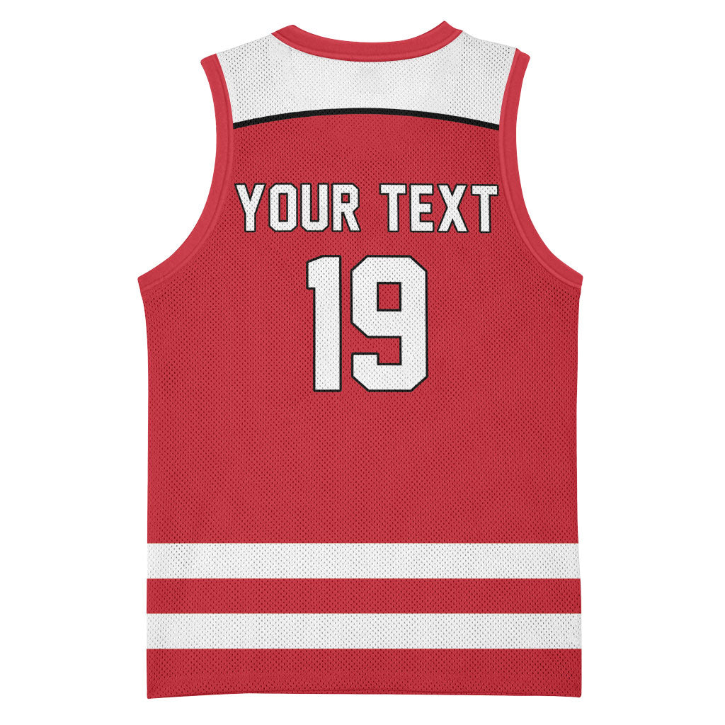 Austria Ice Hockey Custom Basketball Jersey Austrian Eagle Shield Red Version