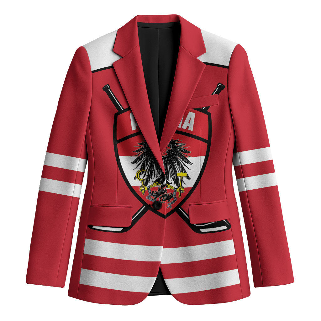 Austria Ice Hockey Custom Blazer Austrian Eagle Shield Red Version