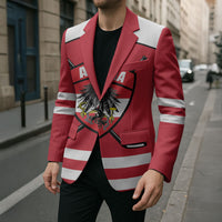 Austria Ice Hockey Custom Blazer Austrian Eagle Shield Red Version