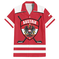 Austria Ice Hockey Custom Hawaiian Shirt Austrian Eagle Shield Red Version