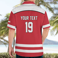 Austria Ice Hockey Custom Hawaiian Shirt Austrian Eagle Shield Red Version