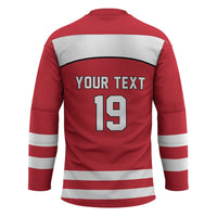 Austria Ice Hockey Custom Hockey Jersey Austrian Eagle Shield Red Version
