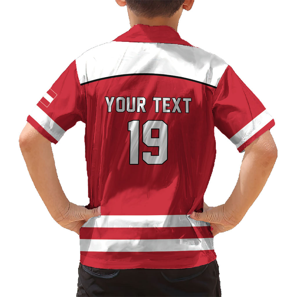 Austria Ice Hockey Custom Kid Hawaiian Shirt Austrian Eagle Shield Red Version