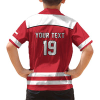 Austria Ice Hockey Custom Kid Hawaiian Shirt Austrian Eagle Shield Red Version