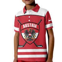 Austria Ice Hockey Custom Kid Polo Shirt Austrian Eagle Shield Red Version