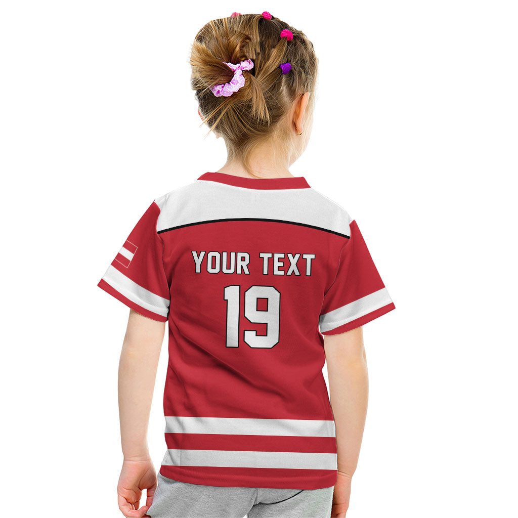 Austria Ice Hockey Custom Kid T Shirt Austrian Eagle Shield Red Version