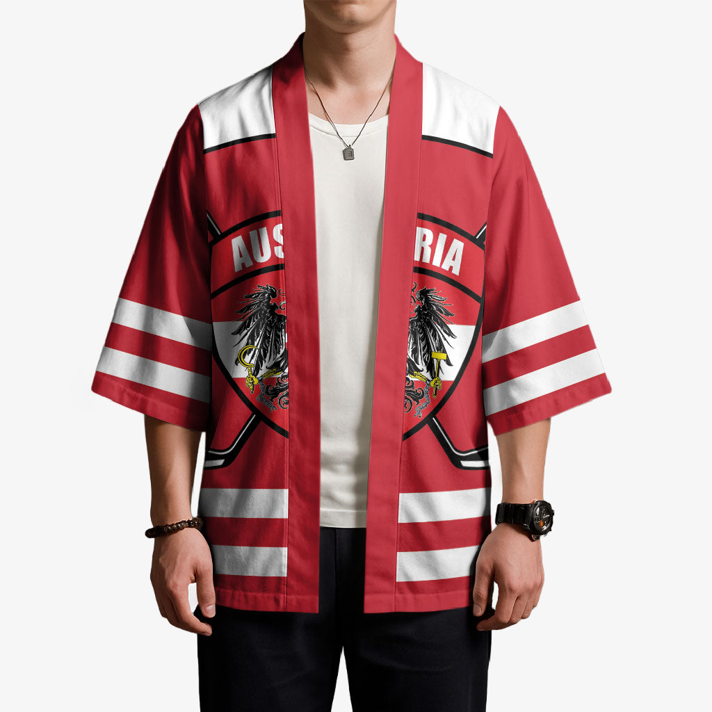 Austria Ice Hockey Custom Kimono Austrian Eagle Shield Red Version