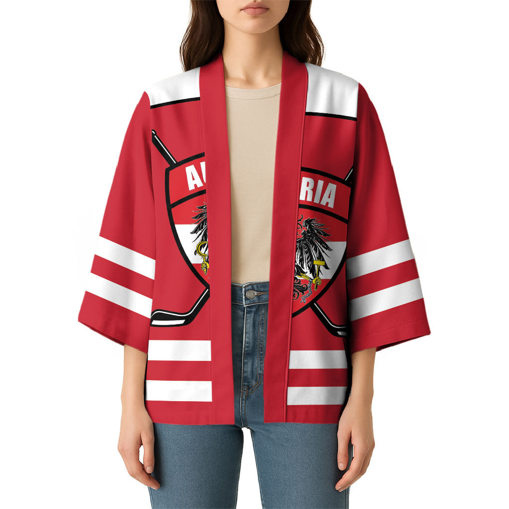 Austria Ice Hockey Custom Kimono Austrian Eagle Shield Red Version