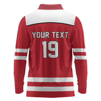 Austria Ice Hockey Custom Long Sleeve Polo Shirt Austrian Eagle Shield Red Version