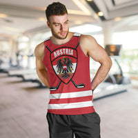 Austria Ice Hockey Custom Men Tank Top Austrian Eagle Shield Red Version
