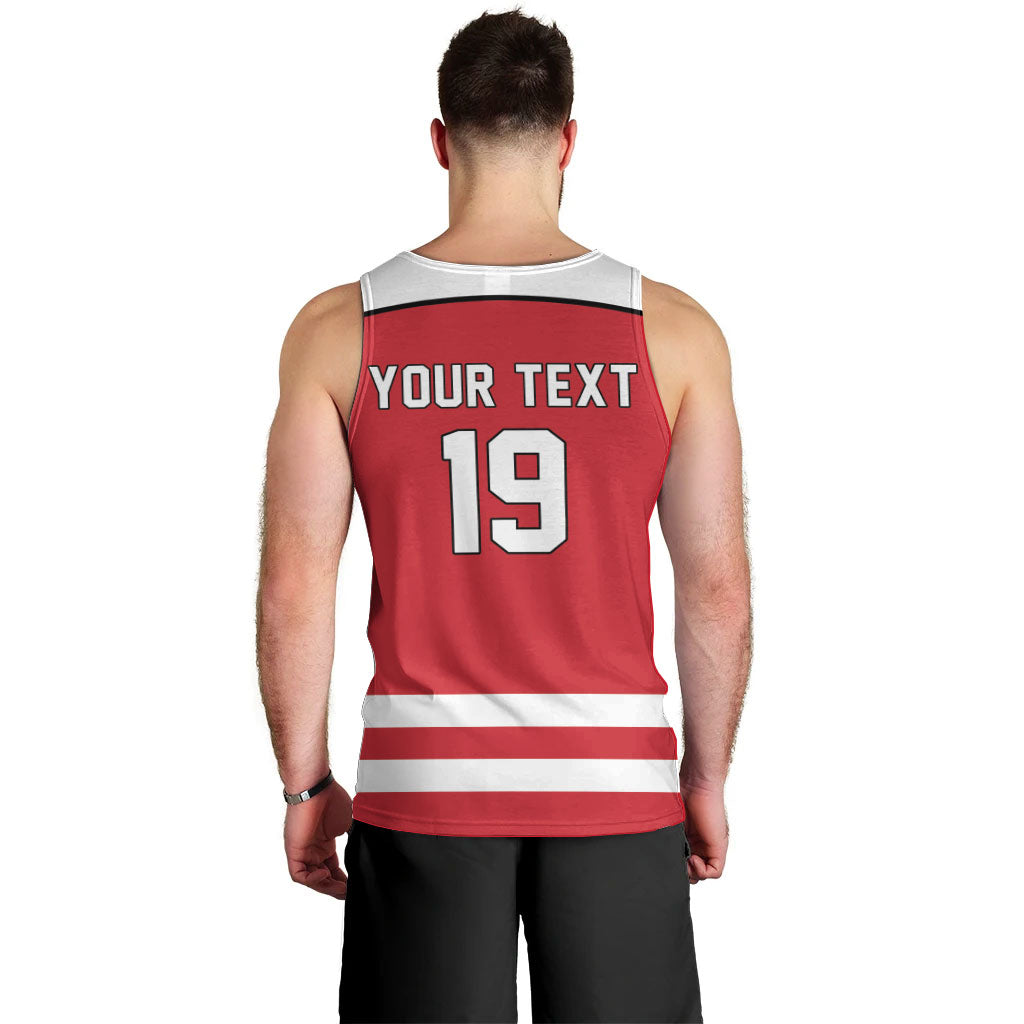 Austria Ice Hockey Custom Men Tank Top Austrian Eagle Shield Red Version