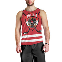 Austria Ice Hockey Custom Men Tank Top Austrian Eagle Shield Red Version