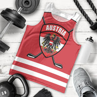 Austria Ice Hockey Custom Men Tank Top Austrian Eagle Shield Red Version