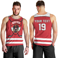 Austria Ice Hockey Custom Men Tank Top Austrian Eagle Shield Red Version