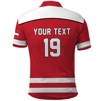 Austria Ice Hockey Custom Polo Shirt Austrian Eagle Shield Red Version