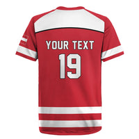 Austria Ice Hockey Custom Rugby Jersey Austrian Eagle Shield Red Version