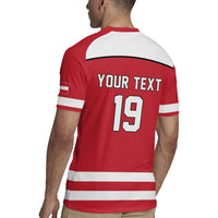 Austria Ice Hockey Custom Rugby Jersey Austrian Eagle Shield Red Version