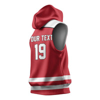 Austria Ice Hockey Custom Sleeveless Hoodie Austrian Eagle Shield Red Version
