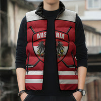 Austria Ice Hockey Custom Sleeveless Puffer Jacket Austrian Eagle Shield Red Version