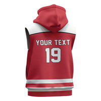 Austria Ice Hockey Custom Sleeveless Zip Hoodie Austrian Eagle Shield Red Version