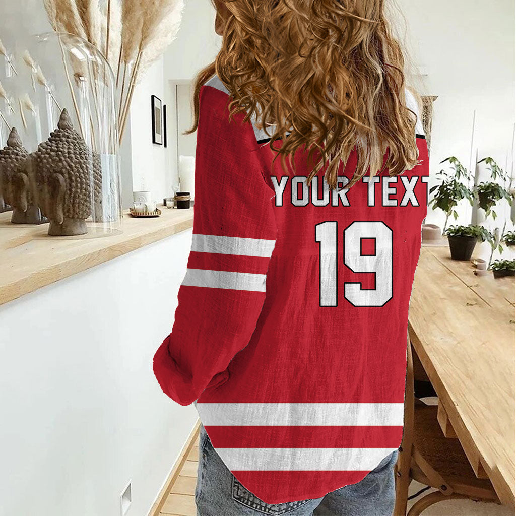 Austria Ice Hockey Custom Women Casual Shirt Austrian Eagle Shield Red Version
