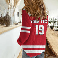 Austria Ice Hockey Custom Women Casual Shirt Austrian Eagle Shield Red Version