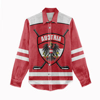 Austria Ice Hockey Custom Women Casual Shirt Austrian Eagle Shield Red Version