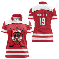 Austria Ice Hockey Custom Women Polo Shirt Austrian Eagle Shield Red Version